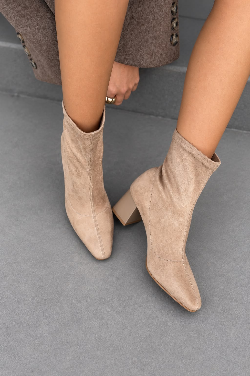 Delsia Vizon Süet Kadın Streç Bot - ILOVESHOES