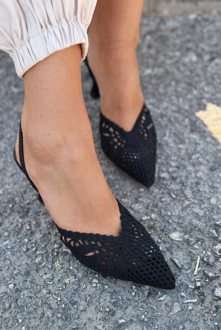 Brina Siyah Dantel Kadın Stiletto