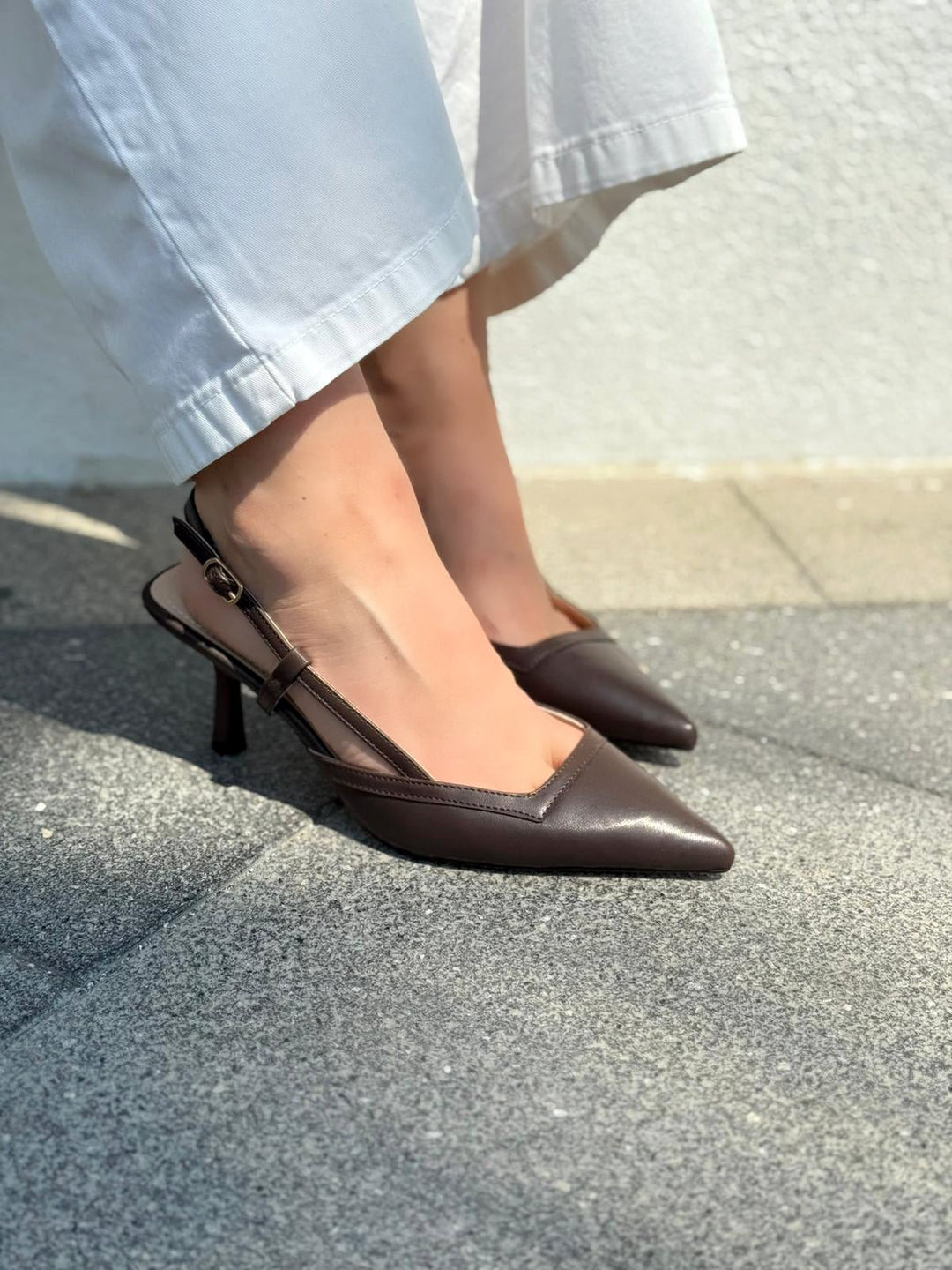 Dayrax Mat Deri Acıkahve Stiletto - ILOVESHOES