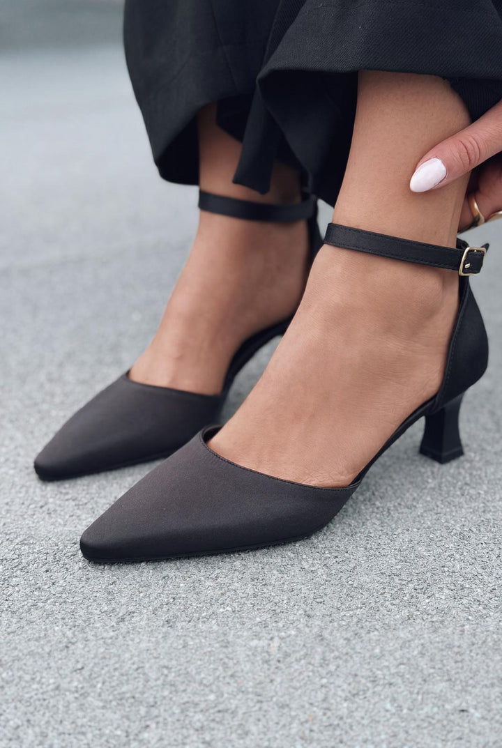 Arlin Siyah Mat Deri Kadın Stiletto - ILOVESHOES