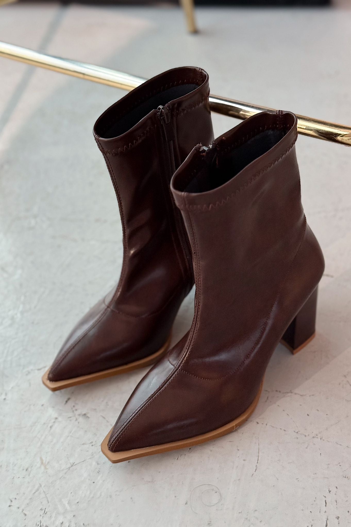 Selvora Streç Mat Deri Acı Kahve Kadın Bot - ILOVESHOES