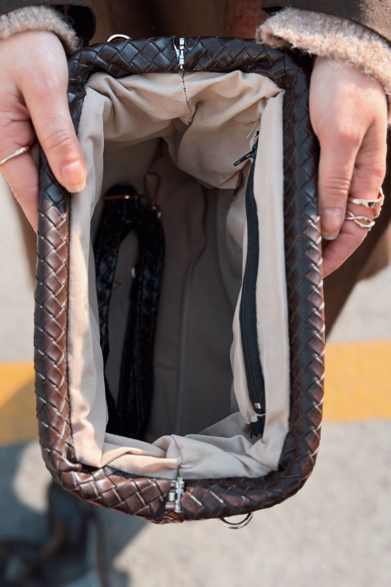 Lurine Kadın Clutch Çanta Acıkahve Mat Deri - ILOVESHOES