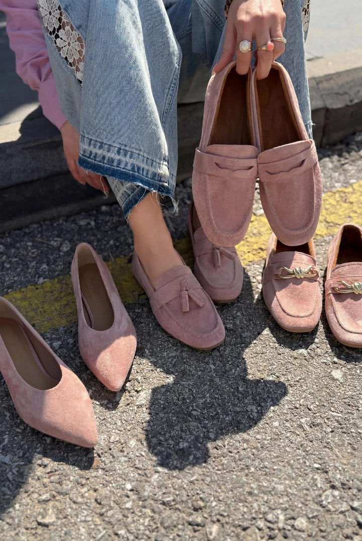 Orvino Pudra Süet Kadın Loafer - ILOVESHOES