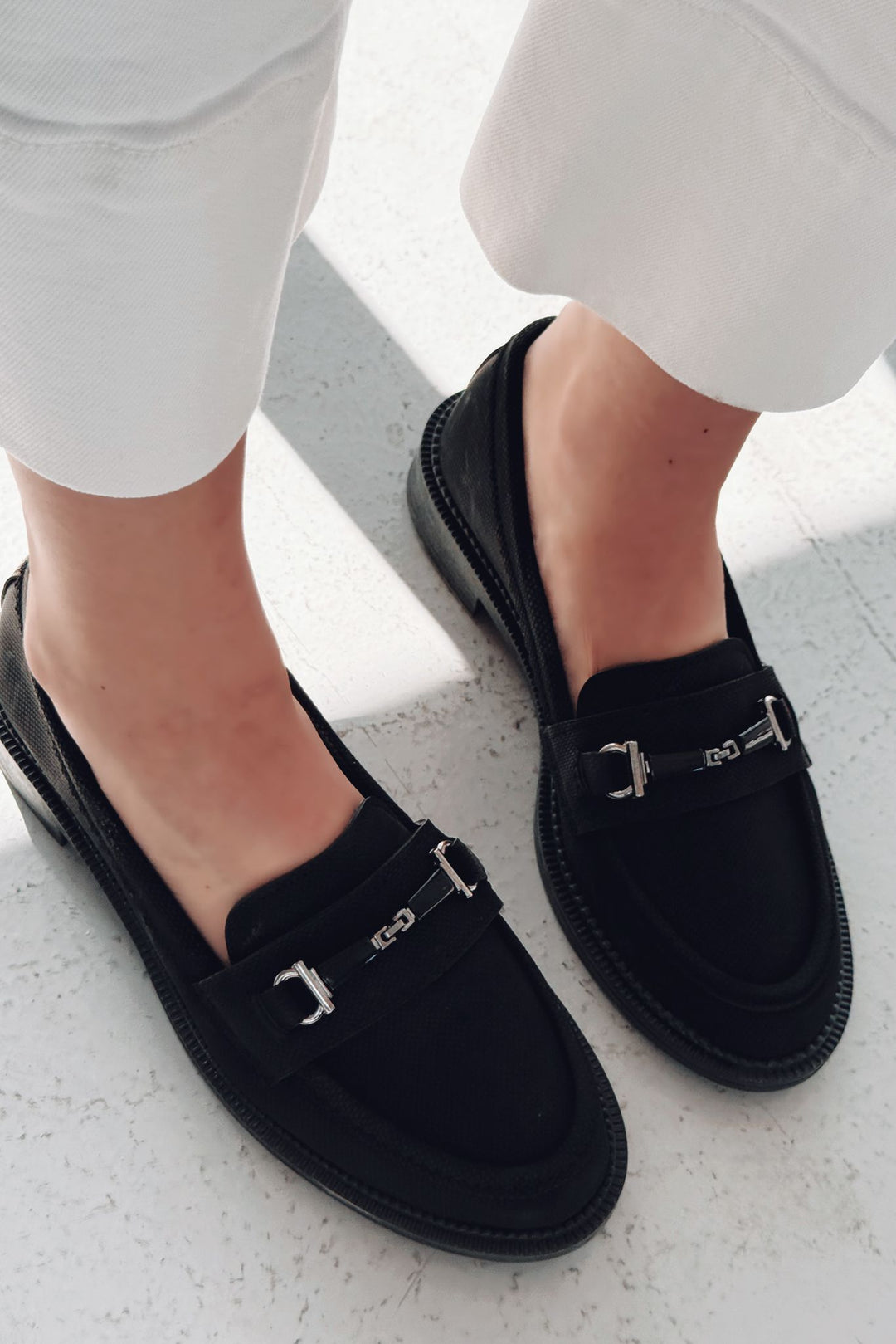 Torja Nubuk Siyah Kadın Loafer - ILOVESHOES