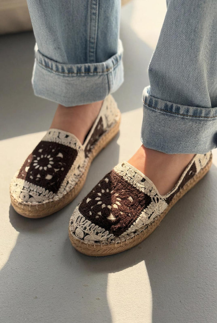 Linera Acıkahve Kadın Espadril Loafer - ILOVESHOES