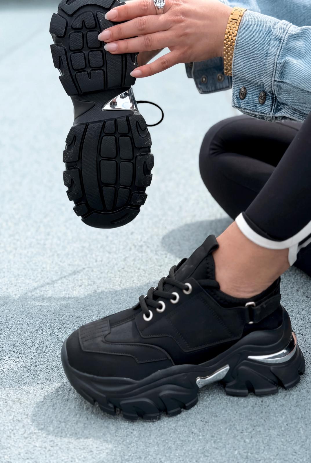 Delorin kadın Spor Ayakkabı Siyah - ILOVESHOES