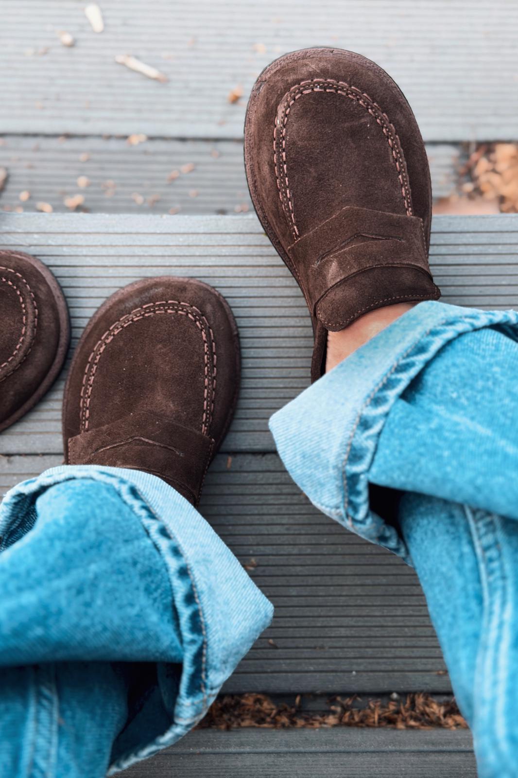 Marion Kadın Loafer Acıkahve Hakiki Süet - ILOVESHOES