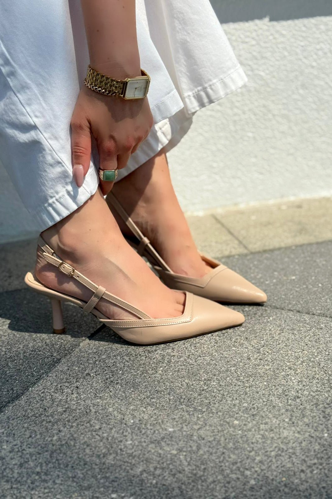 Dayrax Mat Deri Nude Stiletto - ILOVESHOES