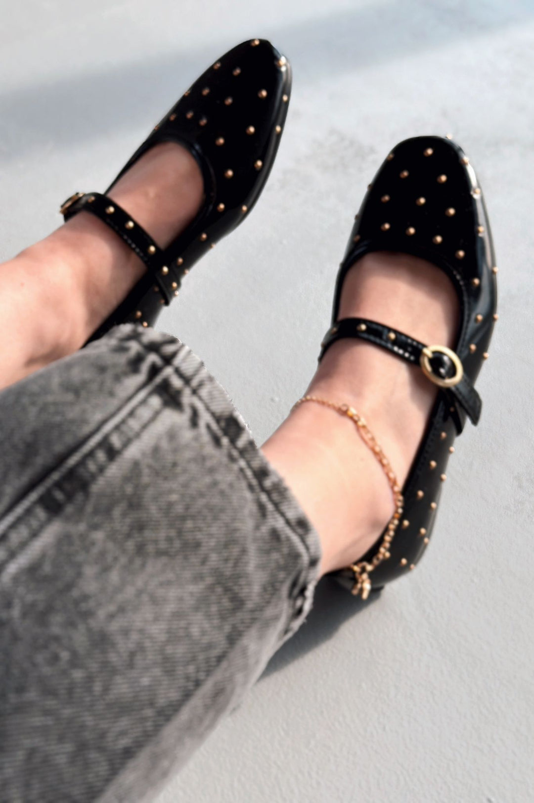 Lunessa Kadın Babet Siyah Rugan - ILOVESHOES