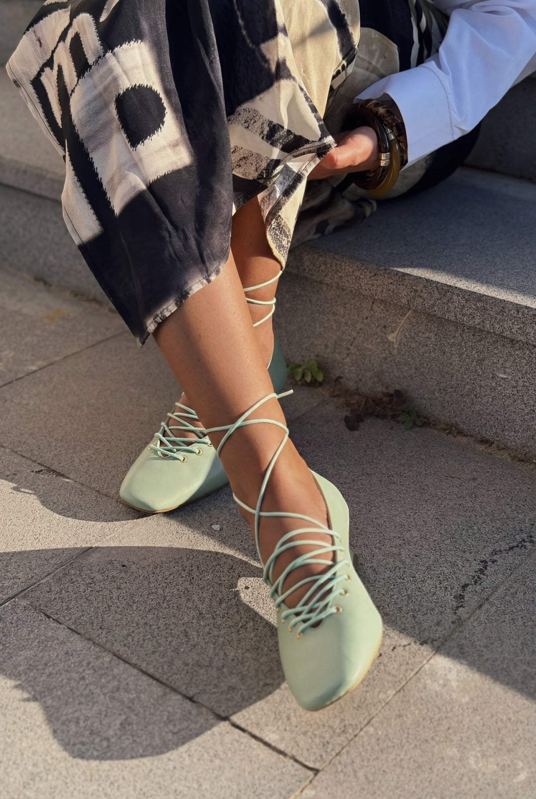 Sernis Su Yeşili Mat Deri Kadın Topuklu Ayakkabı - ILOVESHOES