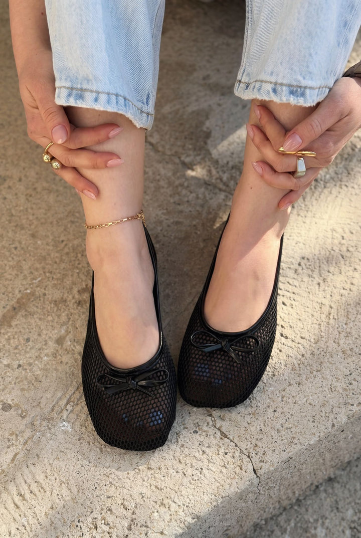 Torina Kadın Babet Siyah File - ILOVESHOES