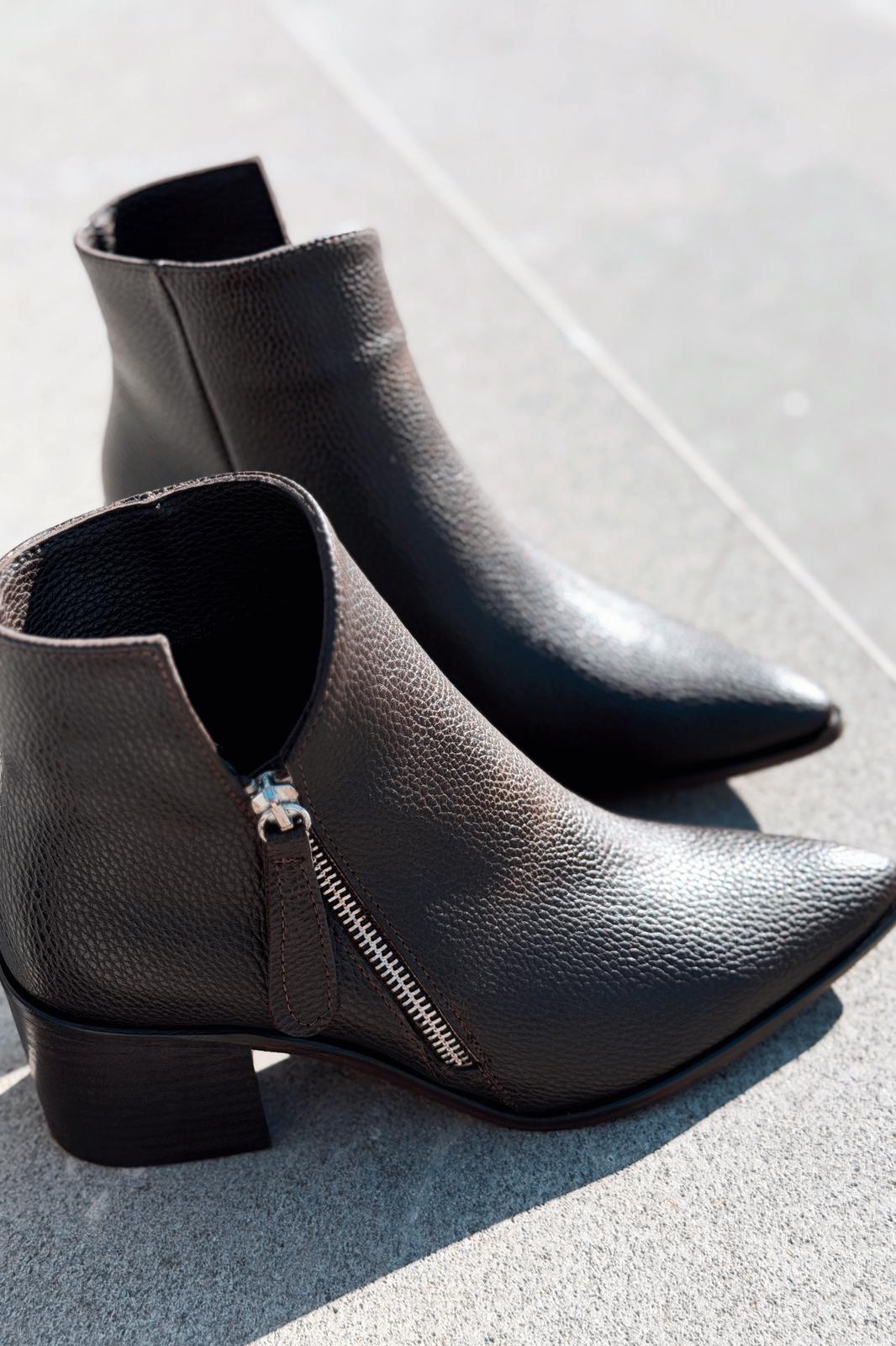 Mirno Kadın Kovboy Bot Siyah Desenli Mat Deri - ILOVESHOES