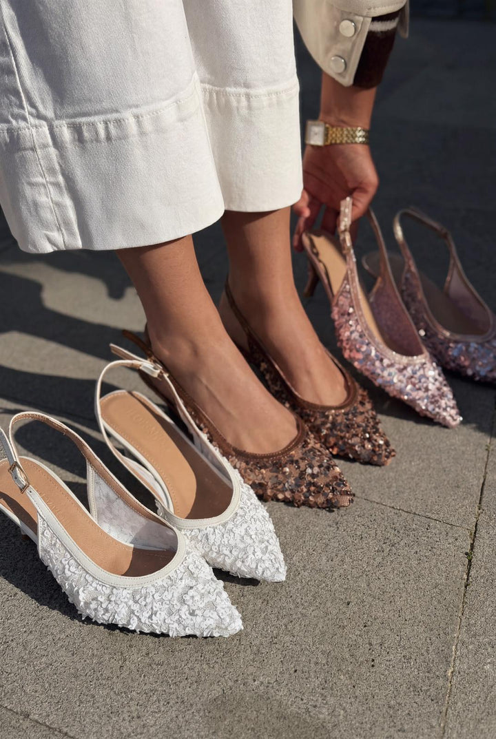 Selorine Stiletto Bronz Pullu - ILOVESHOES