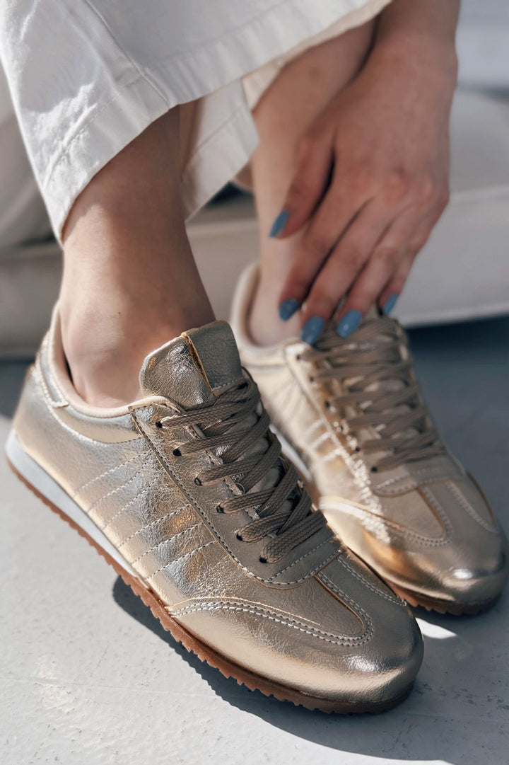 Risel Rugan Gold Kadın Spor Ayakkabı - ILOVESHOES