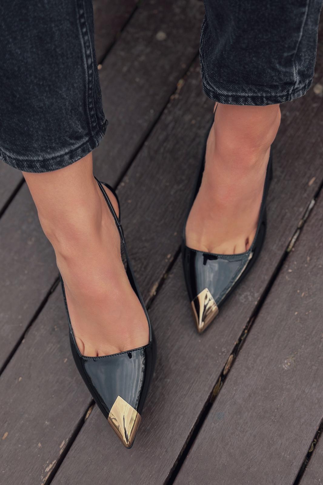 Caligo Stiletto Siyah Rugan - ILOVESHOES