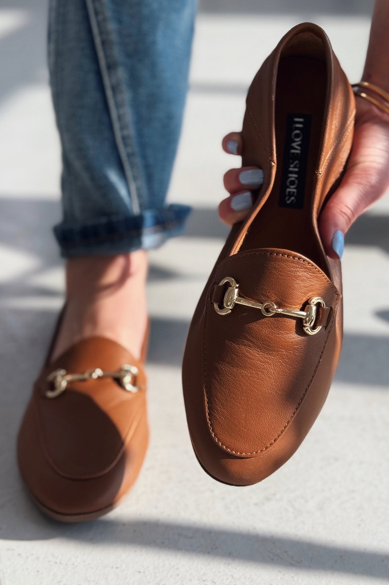 Palvora Hakiki Deri Toka Detaylı Kadın Loafer Taba - ILOVESHOES