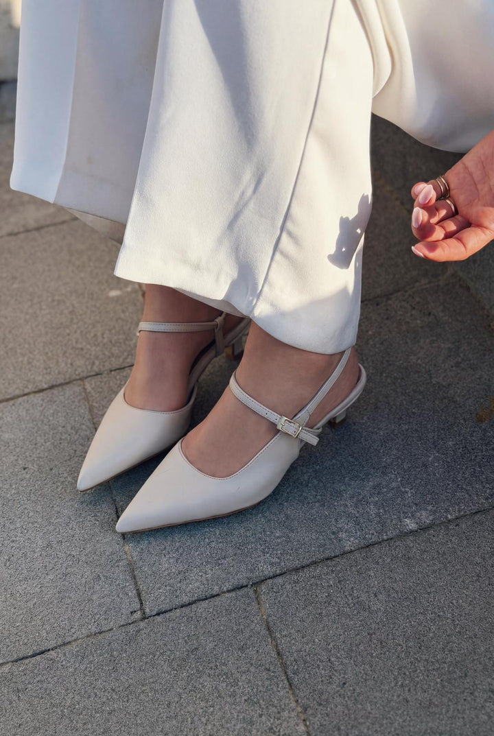 Torev Bej Mat Deri Kadın Stiletto
