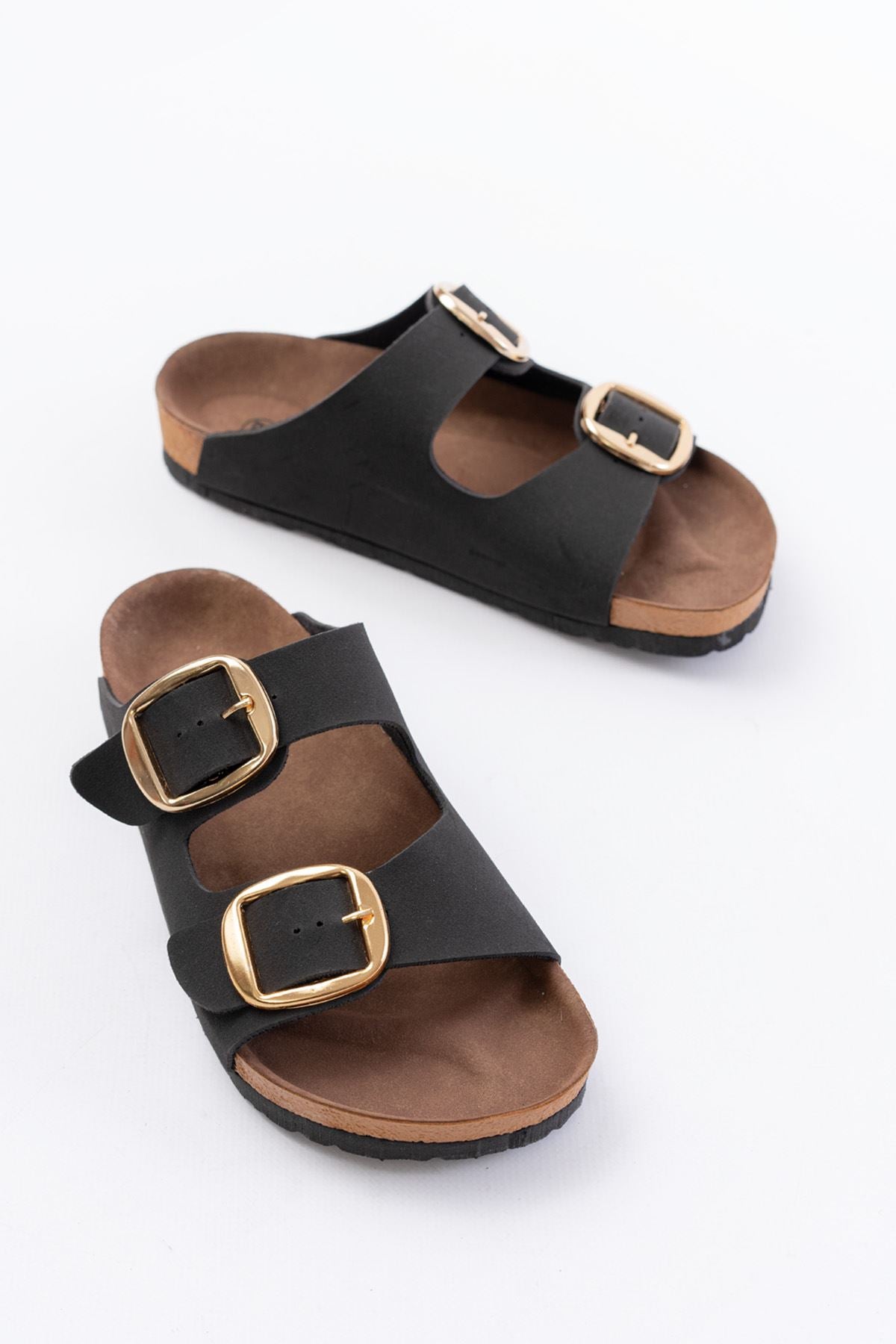 Palona Nubuk Siyah Kadın Terlik - ILOVESHOES