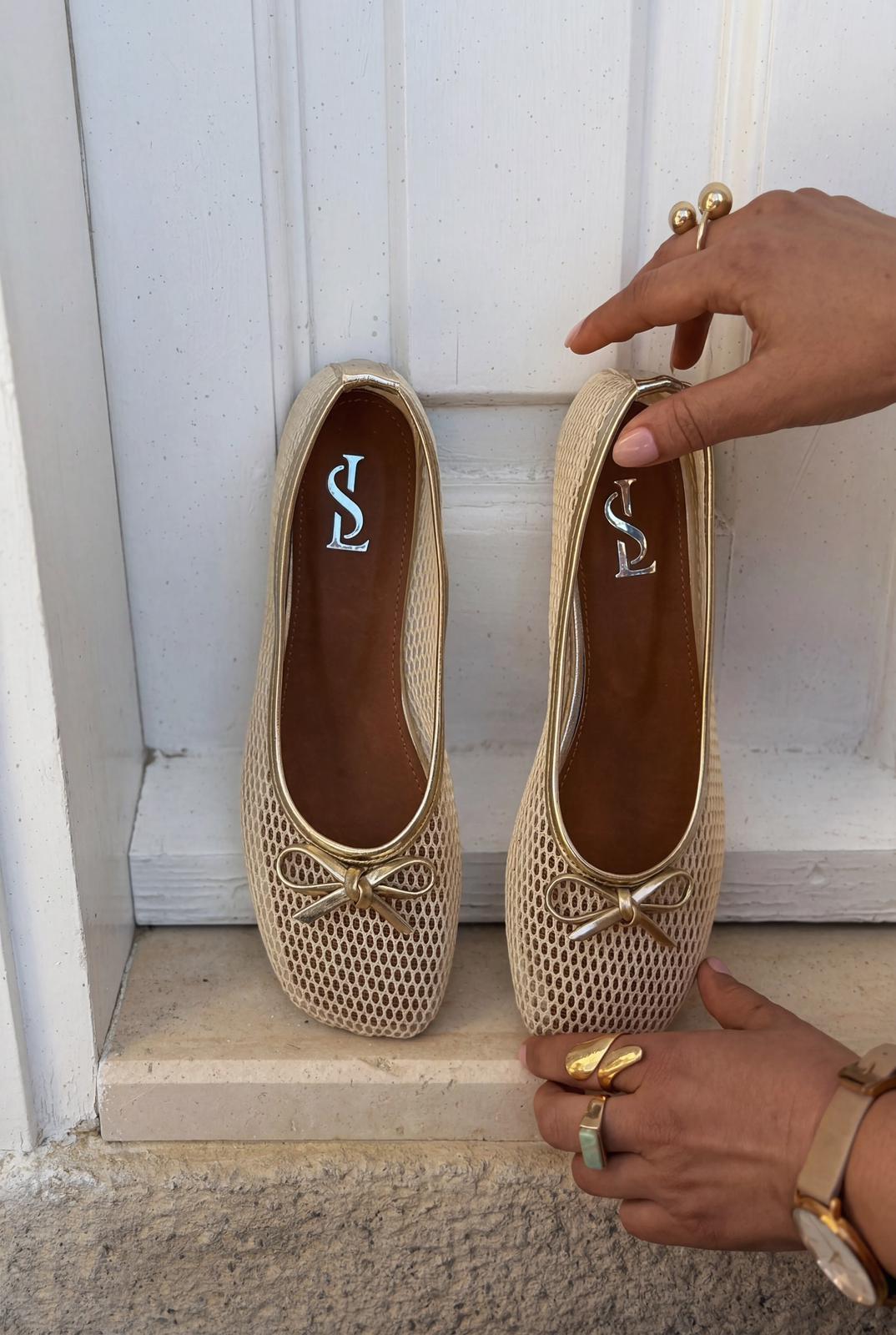 Torina Kadın Babet Bej File - ILOVESHOES
