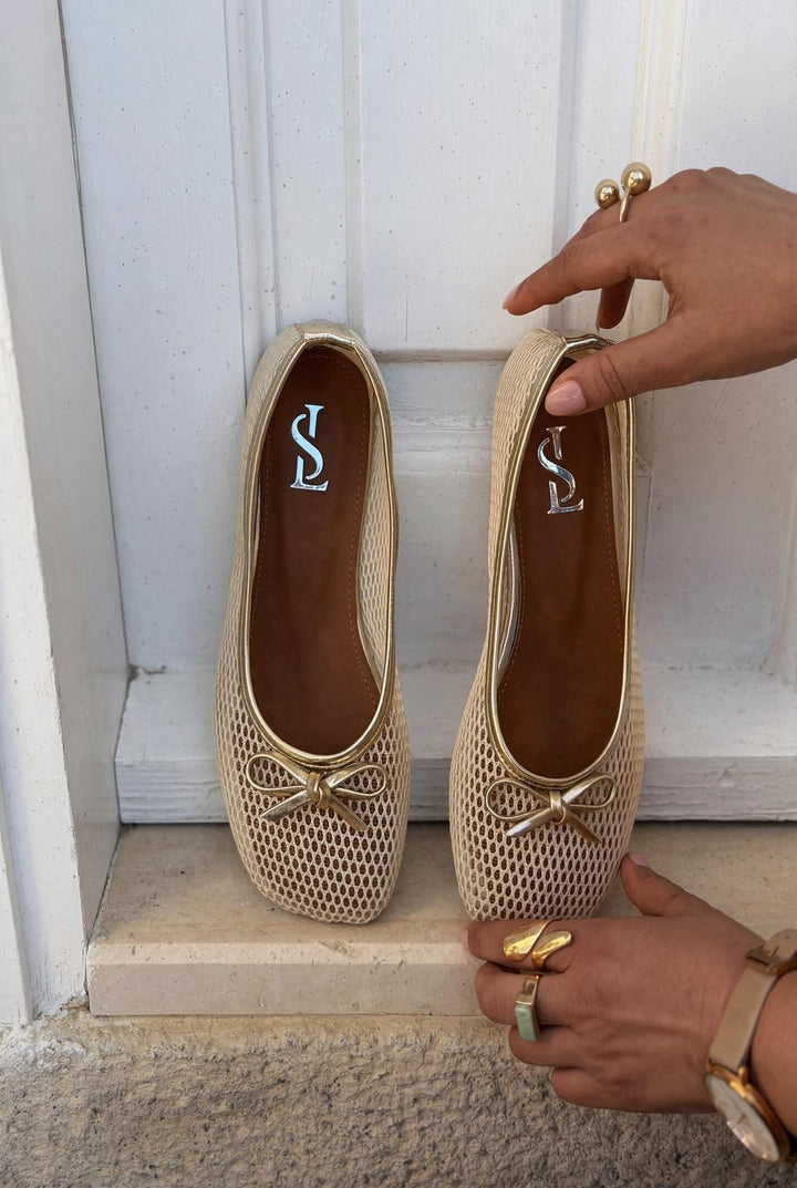 Torina Kadın Babet Bej File - ILOVESHOES