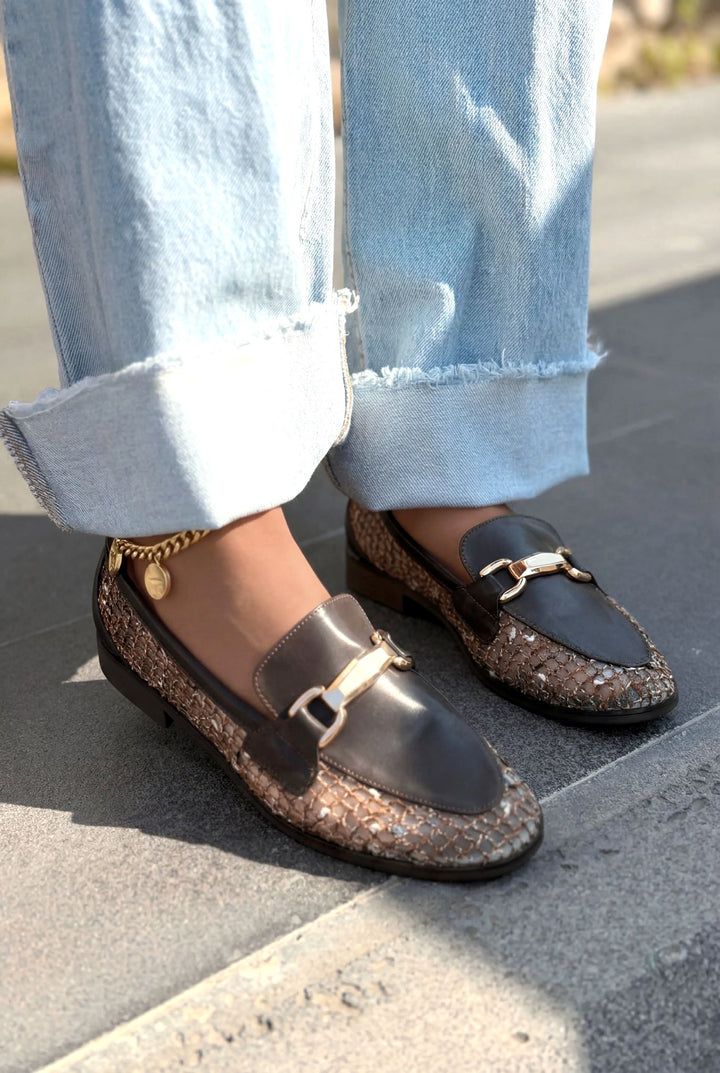 Delter Kadın Loafer Acıkahve Mat Deri - ILOVESHOES