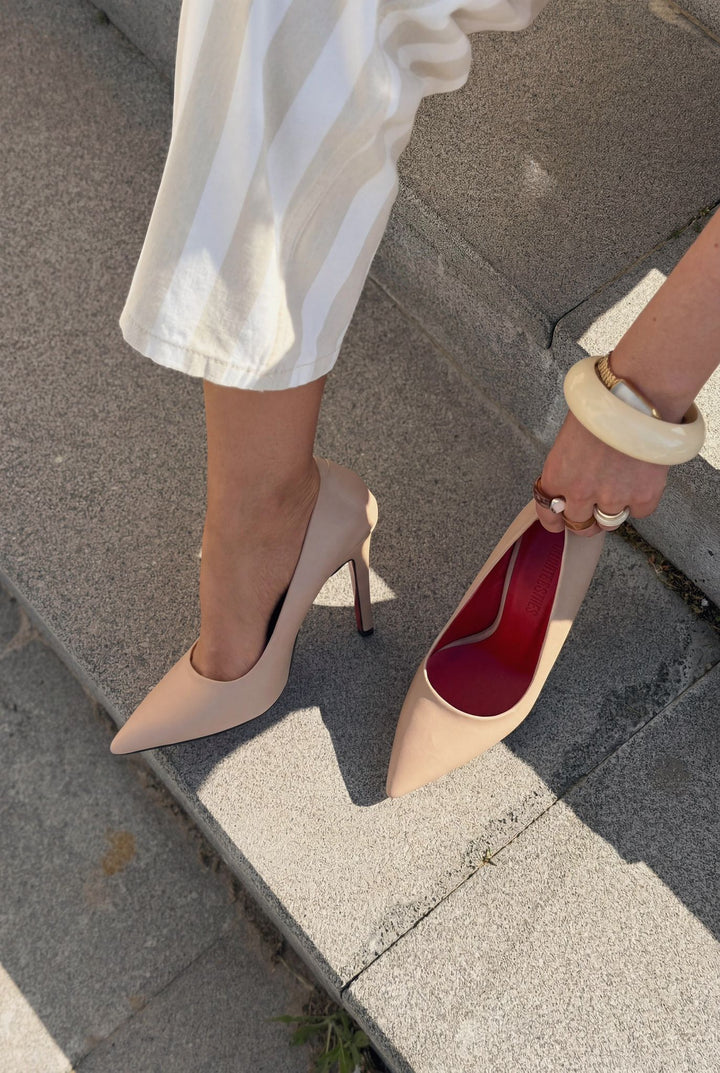 Noxi Nude Mat Deri Kadın Stiletto