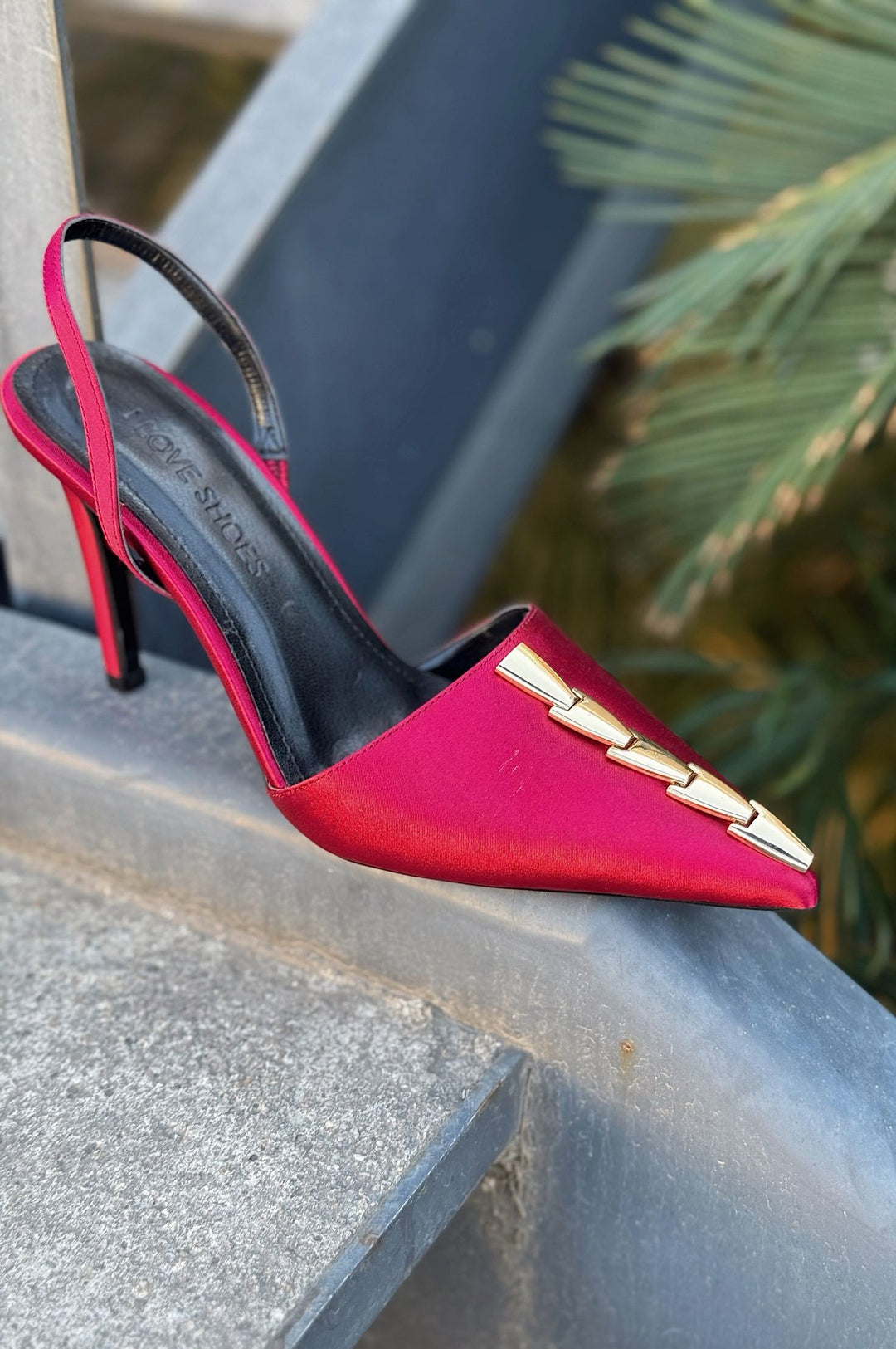 Jaylen Saten Bordo Yüksek Topuklu Kadın Ayakkabı - ILOVESHOES