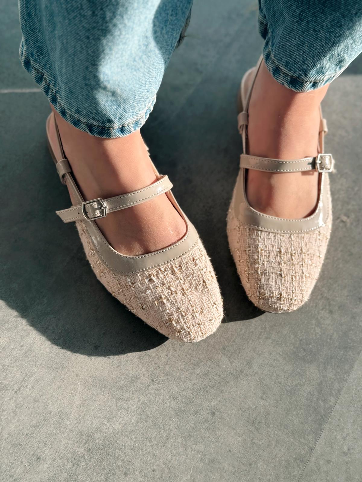 Minor Tüvit Bej Bant Detaylı Mary Jane - ILOVESHOES