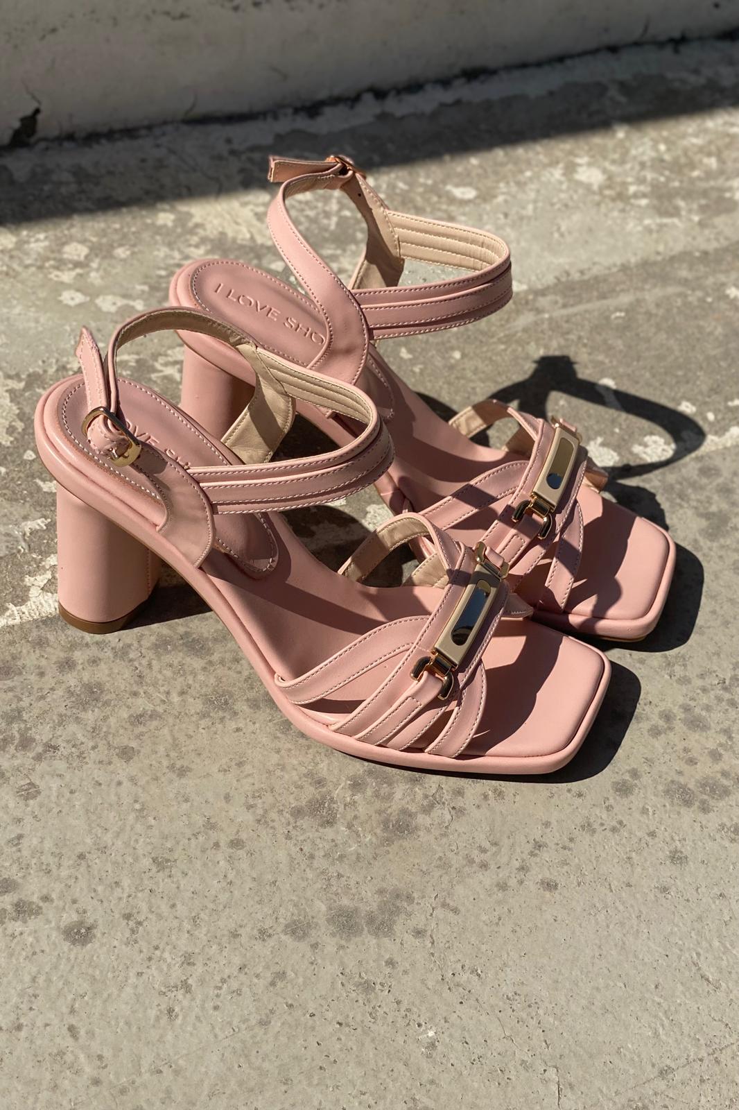 Selvira Mat Deri Pudra Topuklu Ayakkabı - ILOVESHOES