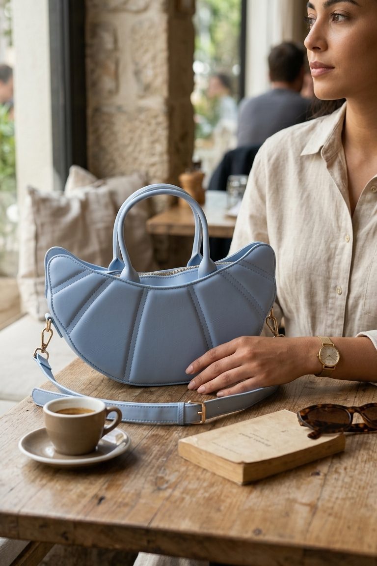Tavio Mavi Mat Deri Kadın Kol Çantası