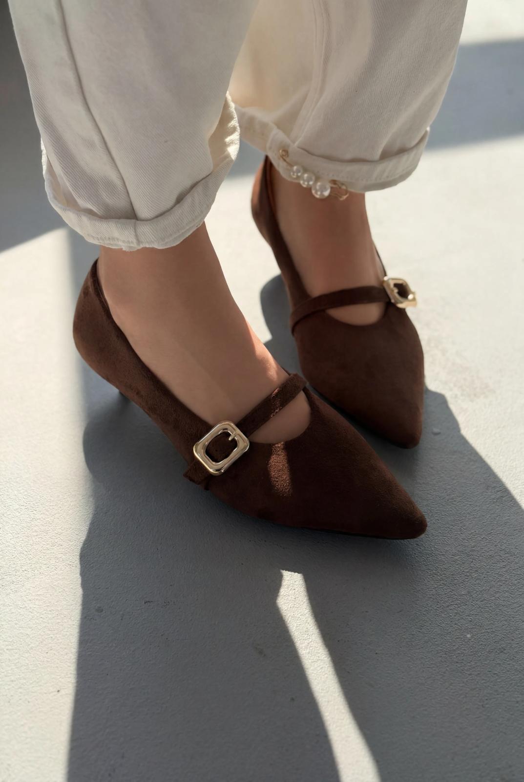 Karden Acıkahve Süet Kadın Stiletto - ILOVESHOES