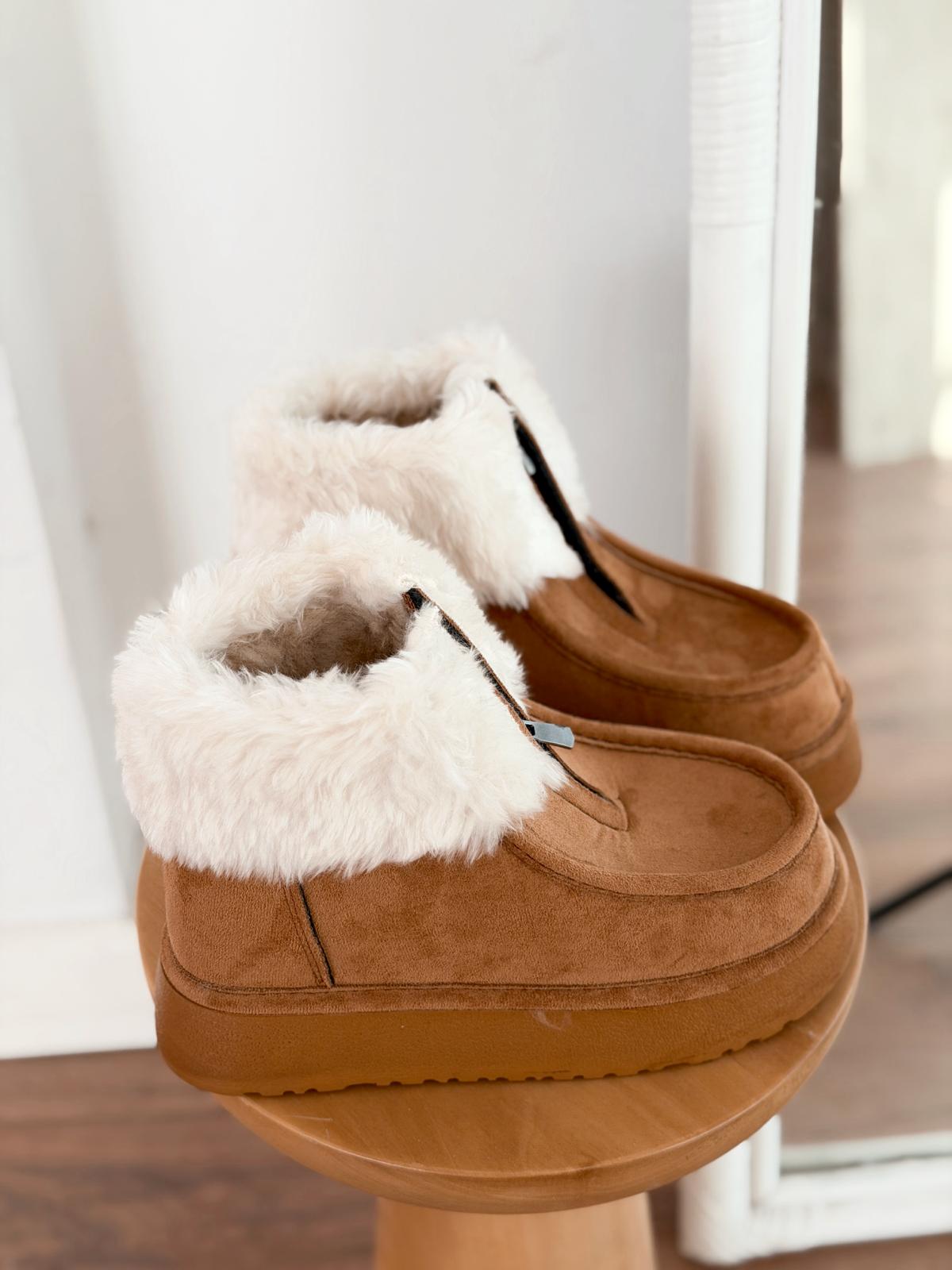 Molira Kadın İçi Tüylü Bot Taba Süet