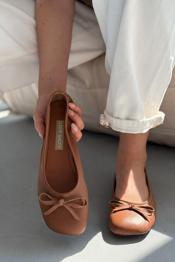 Telion Taba Hakiki Deri Kadın Babet - ILOVESHOES