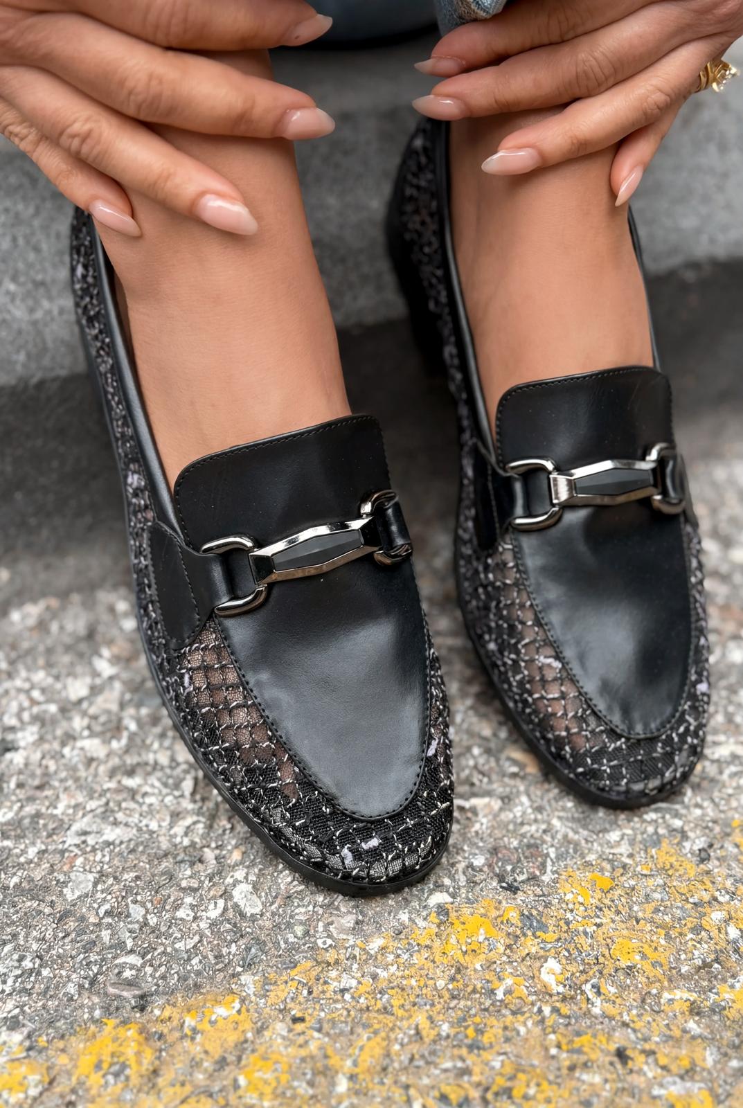 Delter Siyah Mat Deri Kadın Loafer - ILOVESHOES