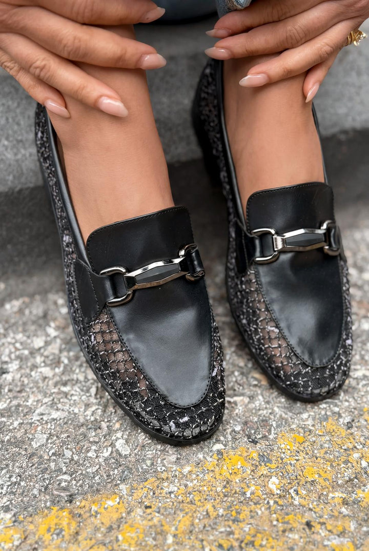 Delter Siyah Mat Deri Kadın Loafer - ILOVESHOES