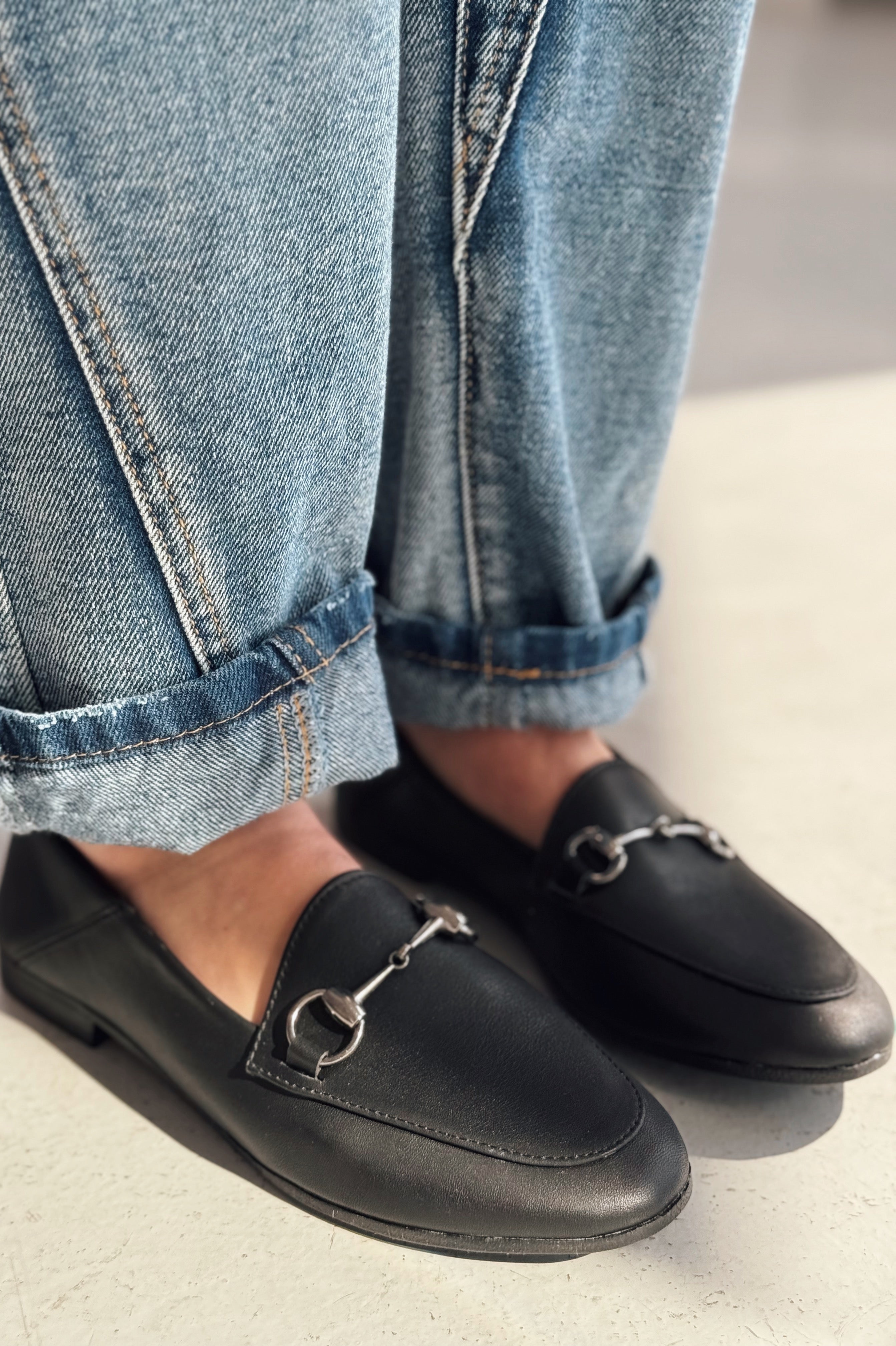 Palvora Hakiki Deri Toka Detaylı Kadın Loafer Siyah