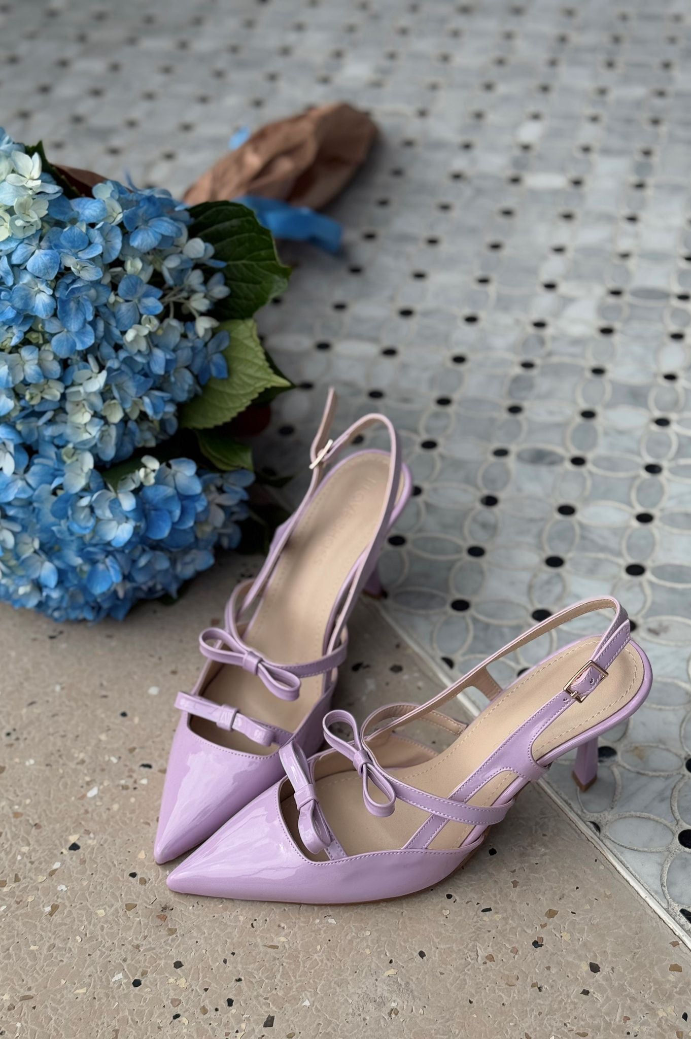Montra Rugan Fiyonk Detaylı Lila Stiletto