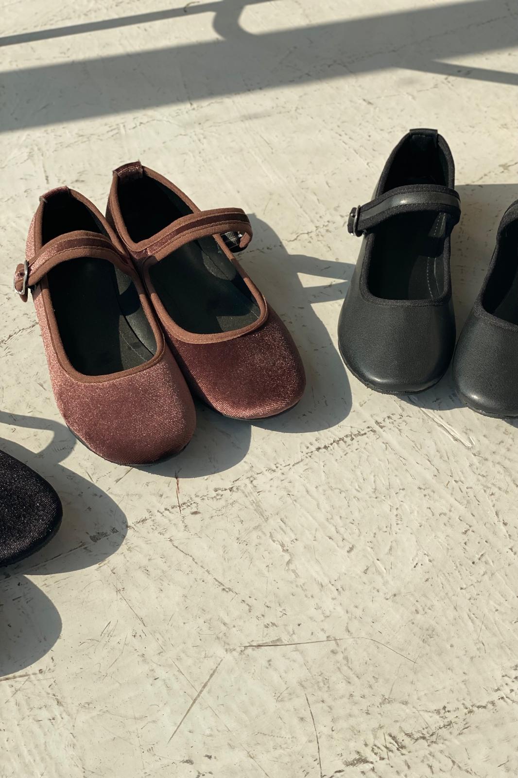Vosinta Kadife Mary Jane Babet Acıkahve - ILOVESHOES