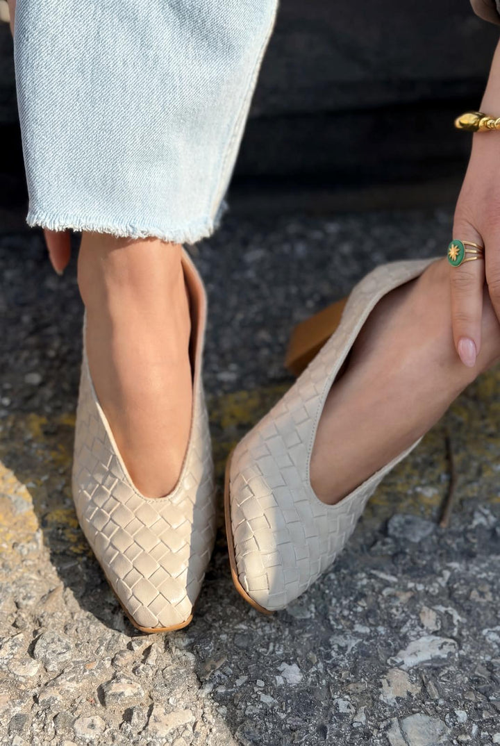Torben Topuklu Ayakkabı Bej Mat Deri - ILOVESHOES