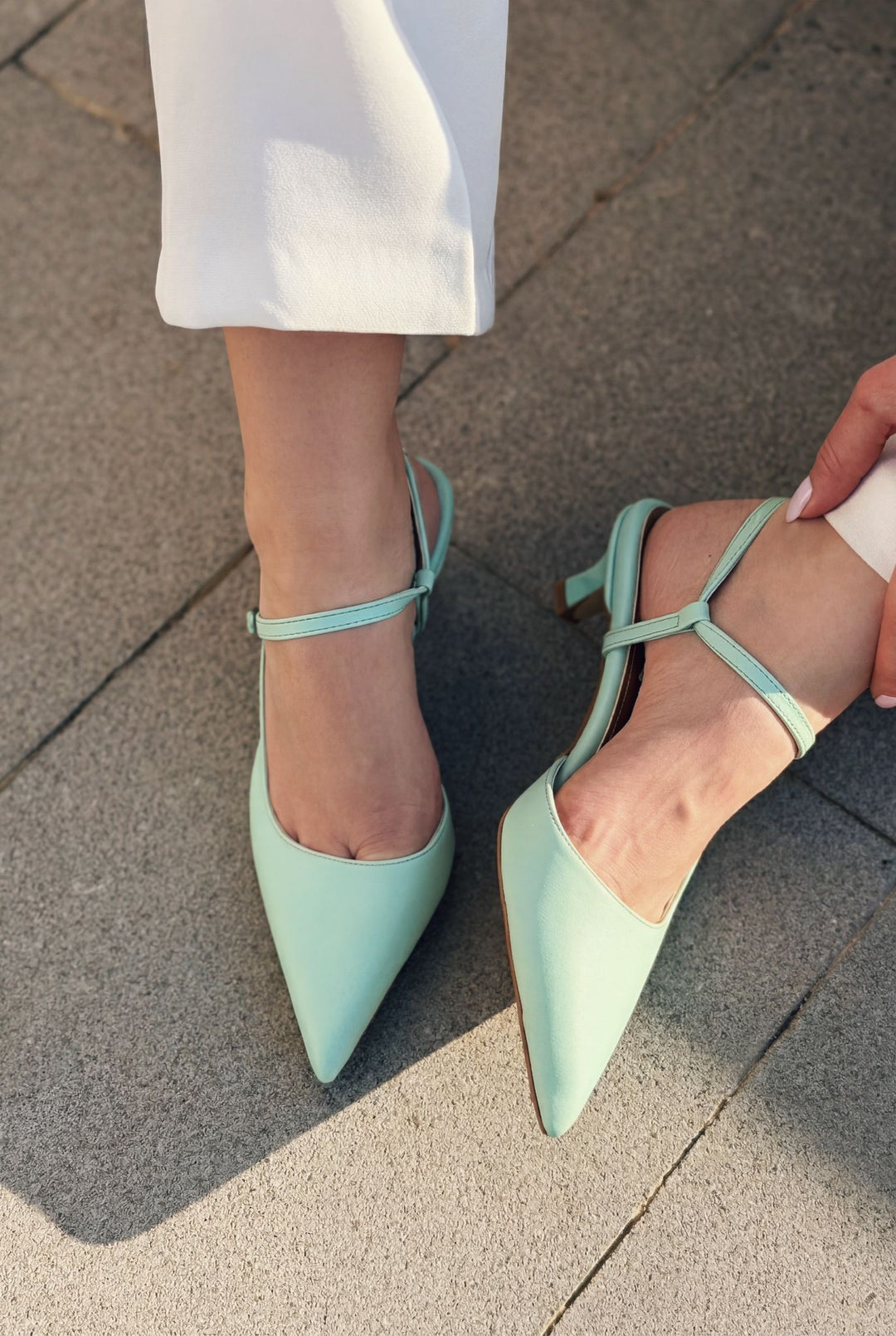 Torev Yeşil Mat Deri Kadın Stiletto - ILOVESHOES