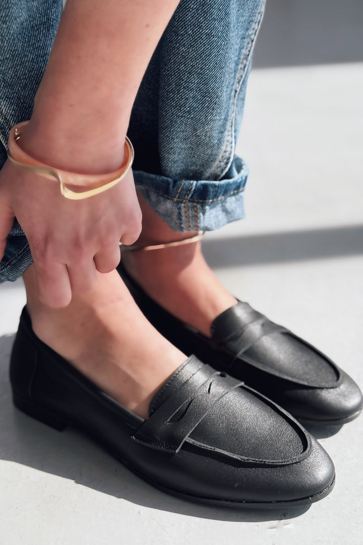Lemor Hakiki Deri Kadın Loafer Siyah