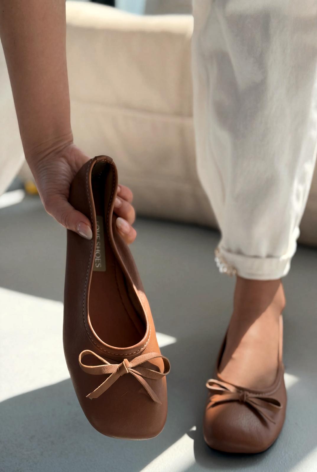 Telion Taba Hakiki Deri Kadın Babet - ILOVESHOES