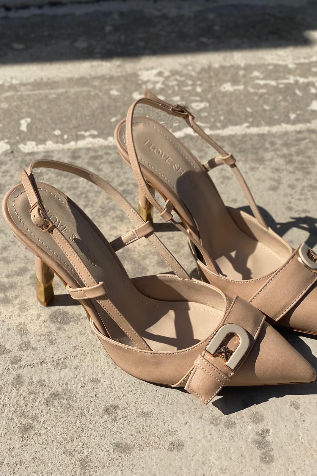 Pherlo Mat Deri Nude Toka Detaylı Stiletto - ILOVESHOES