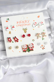 ILS - 1081 Kadın Küpe Seti 8 Çift Yılbaşı Teması - 1 - ILOVESHOES