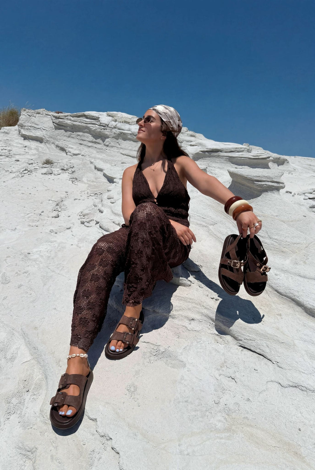 Soravi Acı Kahve Süet Kadın Terlik - ILOVESHOES