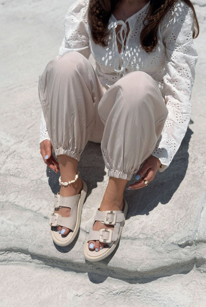 Soravi Bej Süet Kadın Terlik - ILOVESHOES