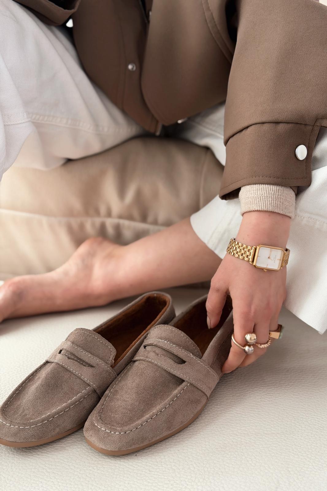 Orvino Vizon Süet Günlük Kadın Babet - ILOVESHOES