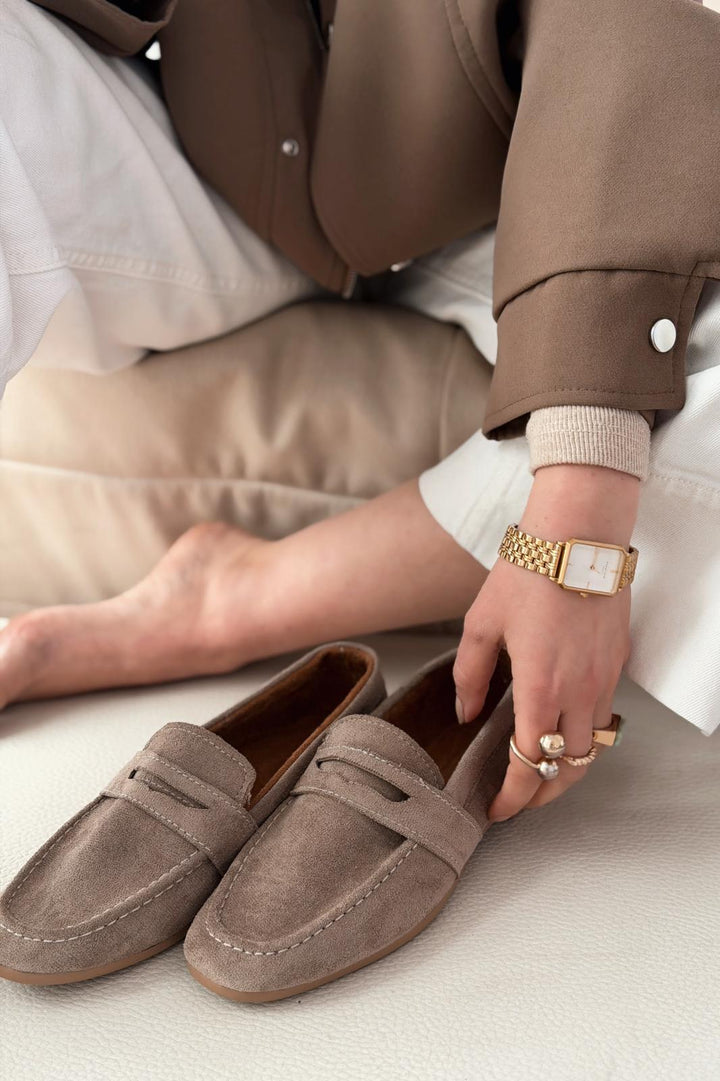 Orvino Vizon Süet Günlük Kadın Babet - ILOVESHOES