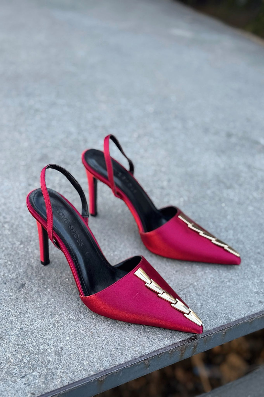 Jaylen Saten Bordo Yüksek Topuklu Kadın Ayakkabı - ILOVESHOES