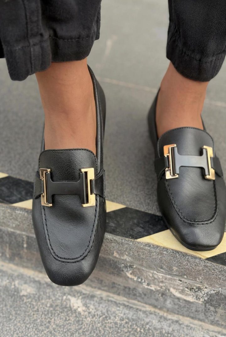 Elara Kadın Loafer Siyah Mat Deri - ILOVESHOES